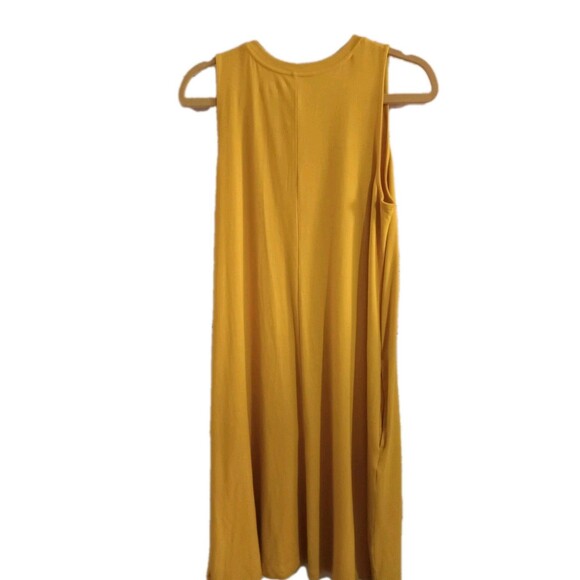 Time and Tru A-line Tank Shirt Dress Women's Large Solid Yellow - Picture 3 of 3
